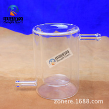耐高溫耐腐蝕雙側層抽真空石英燒杯大口徑透明厚壁石英管石英儀器