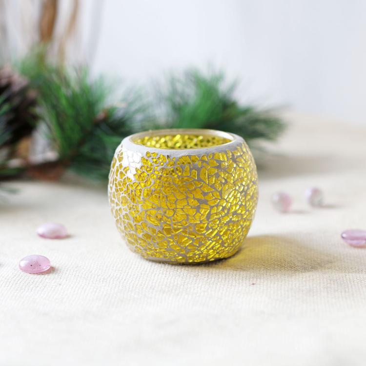 Candelabro de cristal estilo europeo con mosaico, decoración de boda y mesa, portavelas creativo de colores