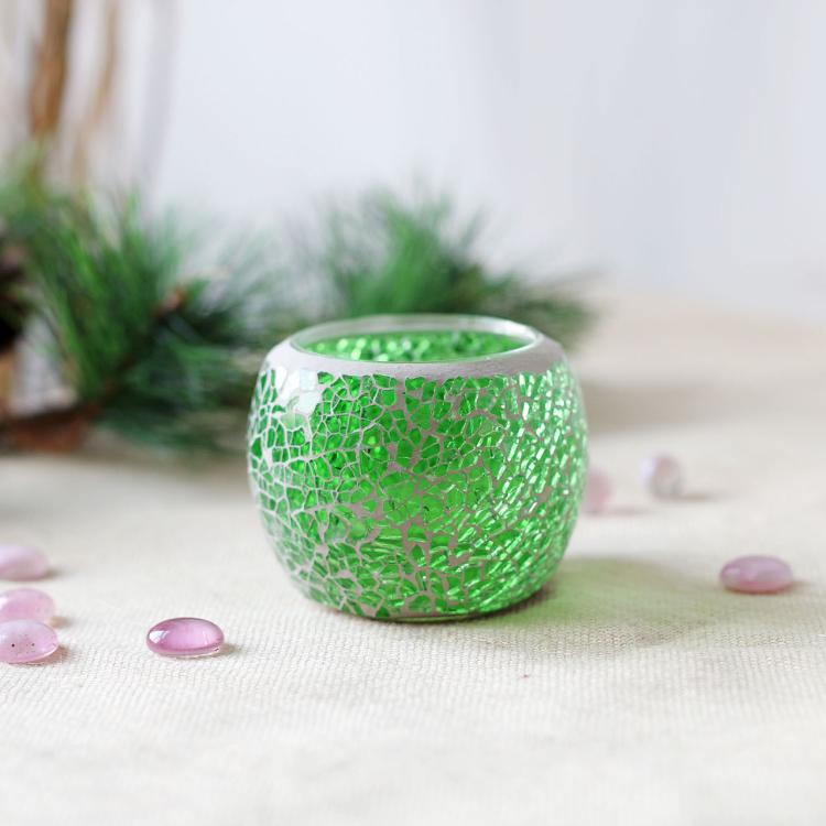 Candelabro de cristal estilo europeo con mosaico, decoración de boda y mesa, portavelas creativo de colores