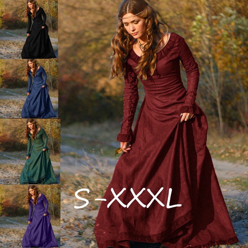 2019 European and American Classical Halloween Christmas European Party Long Sleeve Round Neck Slim Women's Dress 2019 European and American Classical Halloween Christmas European Party Long Sleeve Round Neck Slim Women's Dress