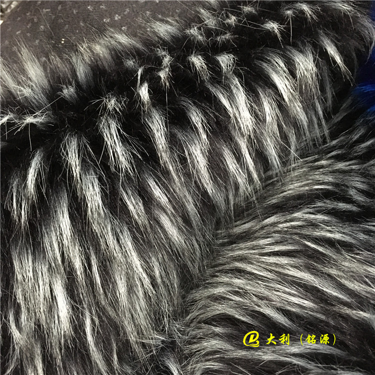 现货 高仿貉子毛 仿皮草毛绒面料 领子毛 双色提尖人造毛皮