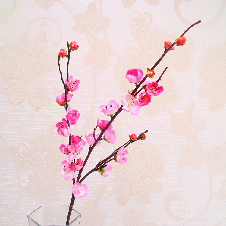 Venta al por mayor chino pastoral flor artificial del ciruelo al por mayor flor falsa pequeña flor del ciruelo rama salón flor decorativa