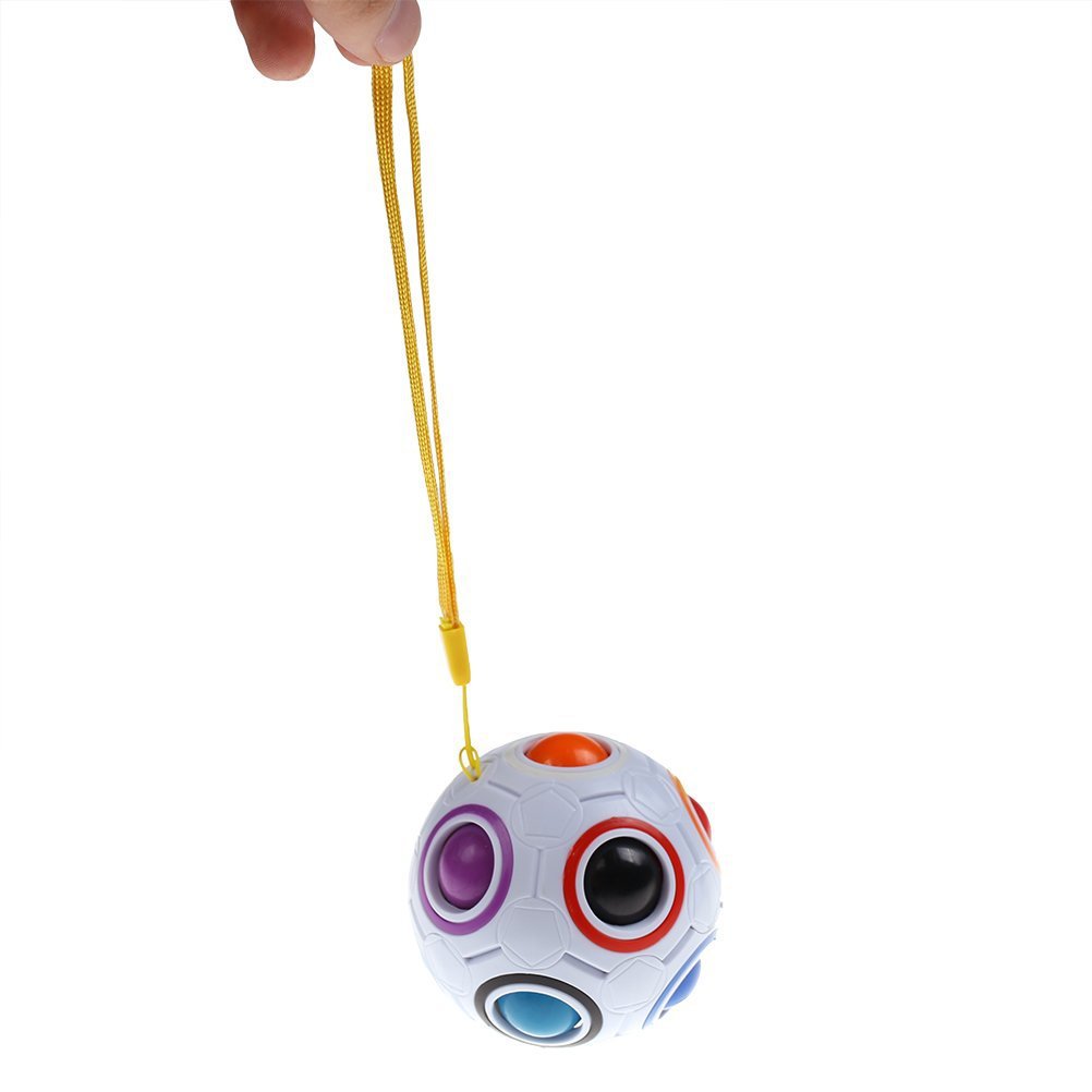 Venta caliente transfronteriza BOLA MÁGICA Arco Iris bola adulto descompresión cordón en forma de cubo de fútbol