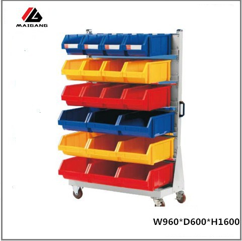 厂家直销麦冈MG-KF08物料架单面挂板独立移动零件盒架展示整理架