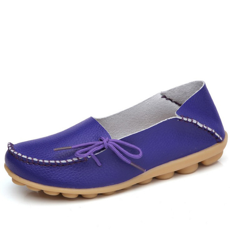 Zapatos casuales de mujer zapatos de cuero genuino zapatos de mamá plana zapatos de enfermera con cordones tendón de res zapatos bajos más tamaño