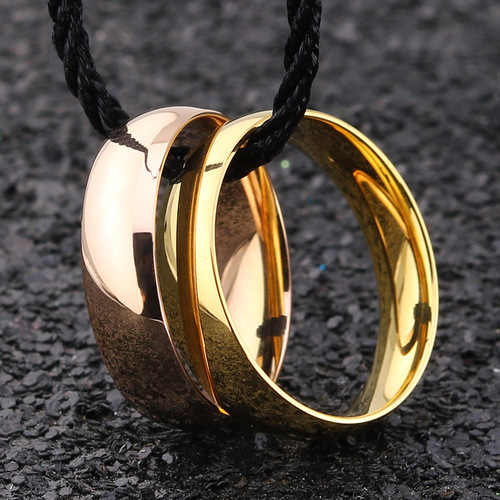 European and American men's rings titanium steel stainless steel couple rings thumb index finger middle finger tail ring gold-plated men's ring