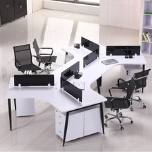 3人6人组合办公桌现代简约时尚员工桌屏风组合六三人职员桌工作位