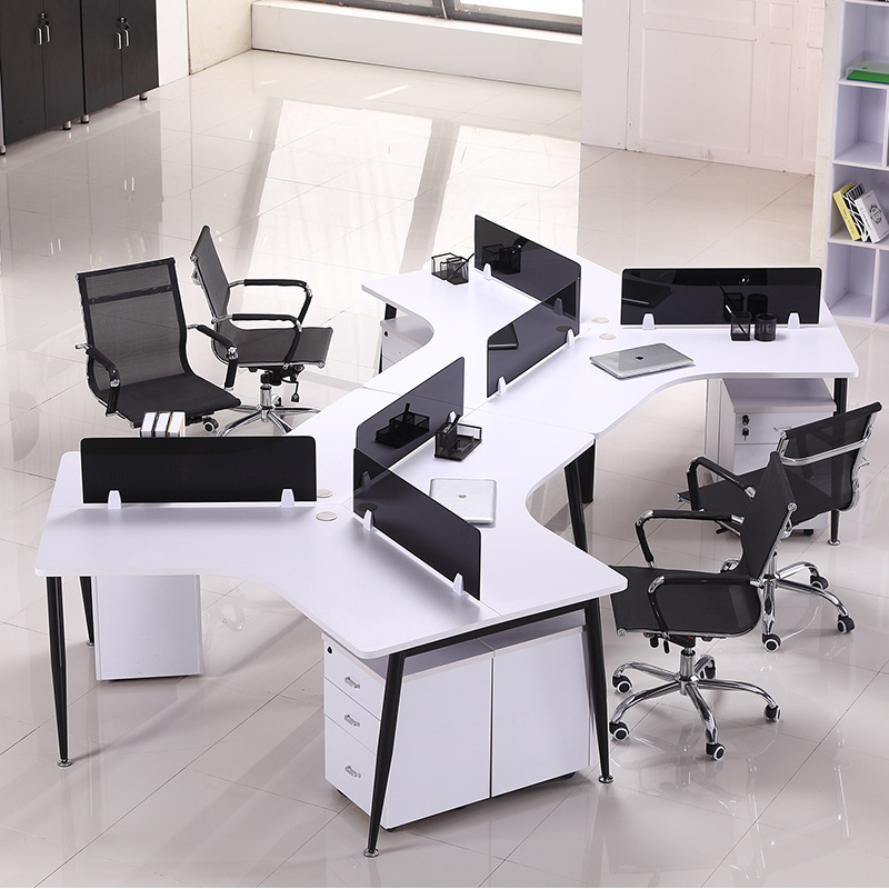 3人6人组合办公桌现代简约时尚员工桌屏风组合六三人职员桌工作位