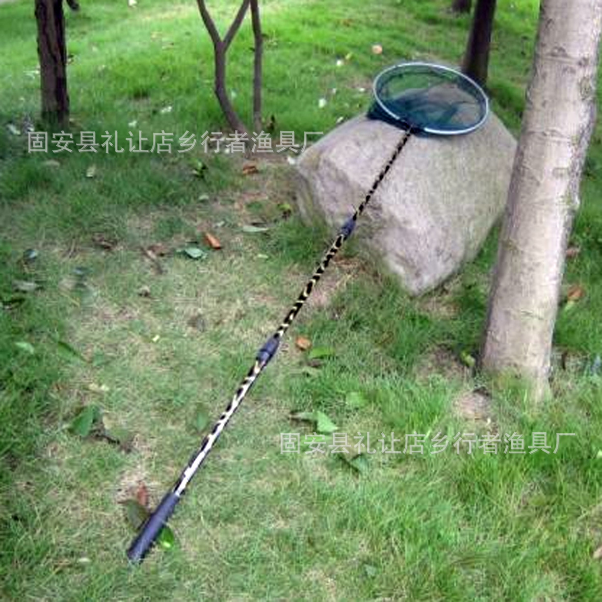 铝合金抄网杆 1.5mi 1.7m1.2.1m3节虎皮花杆抄网 捞鱼网垂钓