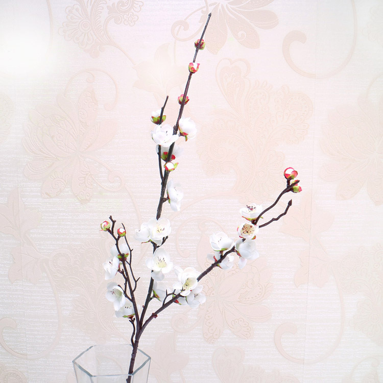 Venta al por mayor chino pastoral flor artificial del ciruelo al por mayor flor falsa pequeña flor del ciruelo rama salón flor decorativa