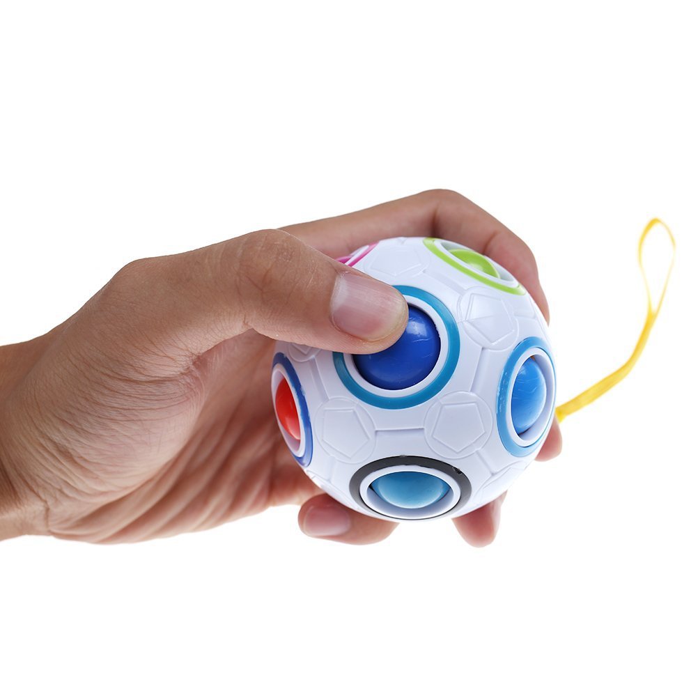 Venta caliente transfronteriza BOLA MÁGICA Arco Iris bola adulto descompresión cordón en forma de cubo de fútbol