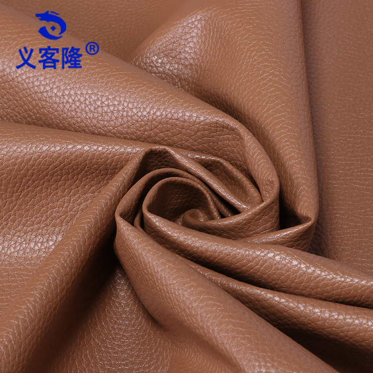 义客隆厂家直供欧标大荔枝纹皮料全pu皮革耐刮沙发革汽车内饰皮料