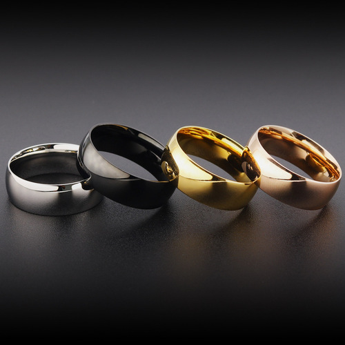 European and American men's rings titanium steel stainless steel couple rings thumb index finger middle finger tail ring gold-plated men's ring