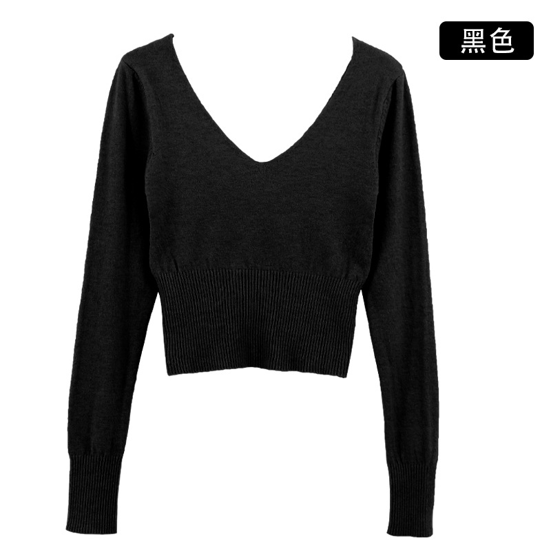 Suéter de baile para niños de manga larga de otoño e invierno engrosada práctica de baile ropa de cintura alta con cuello en V Rosa capa exterior pullover