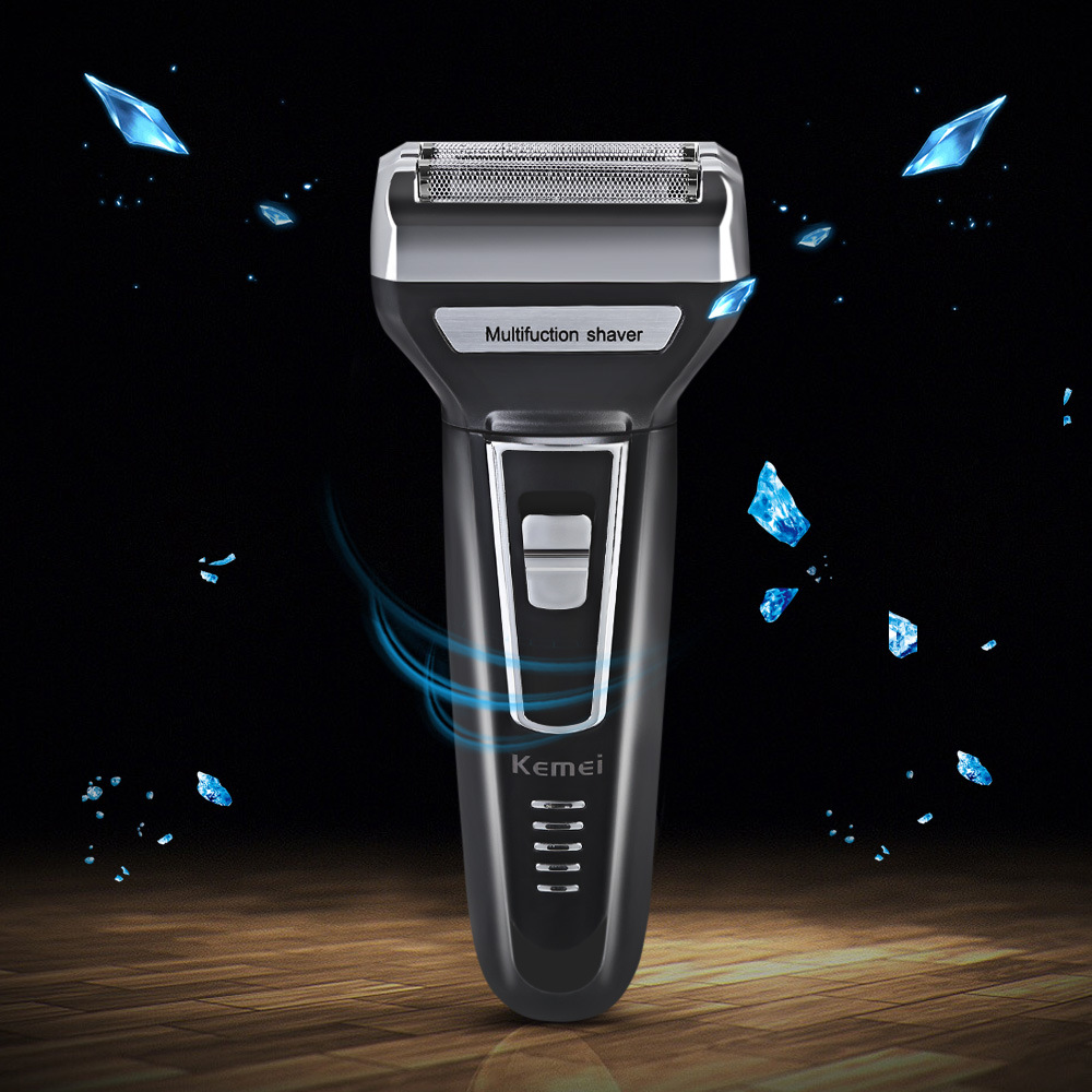 KM-6558 de vaivén doble cortador cabeza multifuncional tres máquina de afeitar eléctrica peluquero pelo tijeras nariz cortador de pelo ventas directas de la fábrica