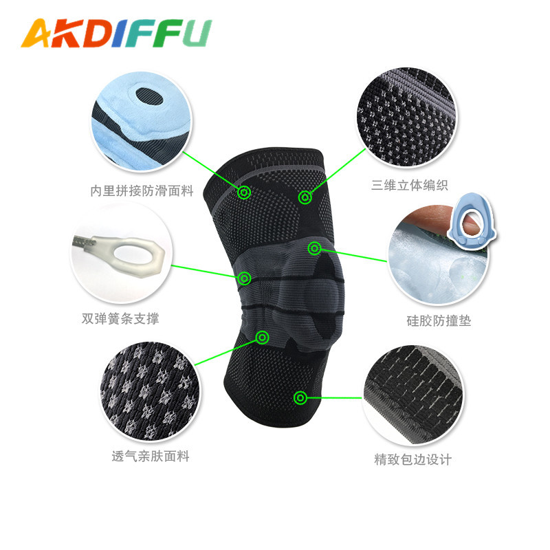 Suministros al aire libre deportes rodillera silicona primavera soporte buffer protección de la presión rodilla almohadilla de silicona fábrica al por mayor