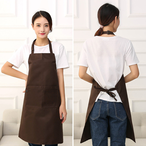 Hotel coffee chef work clothes kitchen apron custom logo halter adjustable adult coveralls anti-fouling foreign trade
