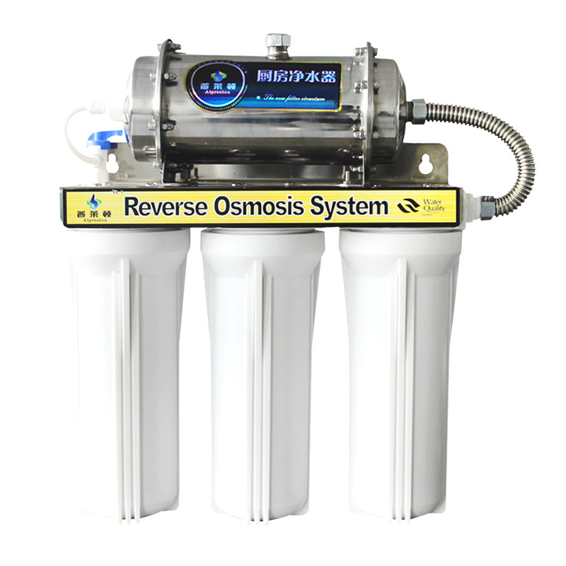 Household kitchen four-level high-flow ultrafiltration water purifier bacteria removal 500L stainless steel superfilter factory wholesale