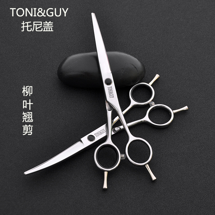 托尼盖双尾钉A字型美发剪刀理发剪刀刘海剪平剪直剪翘剪厂家批发
