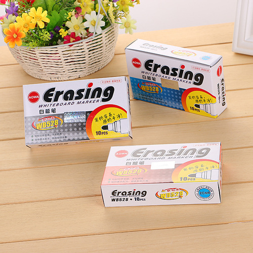 528 whiteboard pen boxed water-based erasable marker black, red and blue optional large whiteboard pen manufacturer wholesale