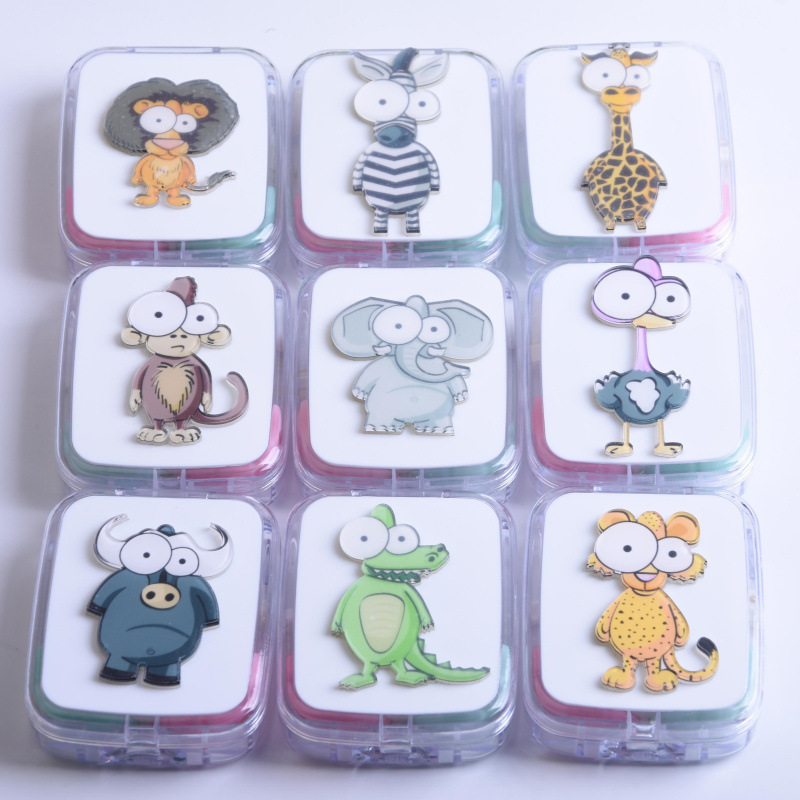 Animal head shaped contact lens box DIY cartoon companion box Korean small fresh cute box