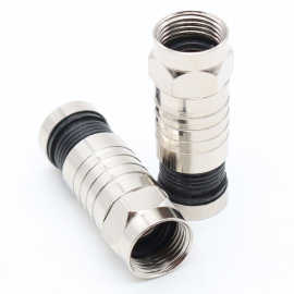 批发有线数字电视同轴电缆连接器RG6英制全铜盖子F头75-5头接头