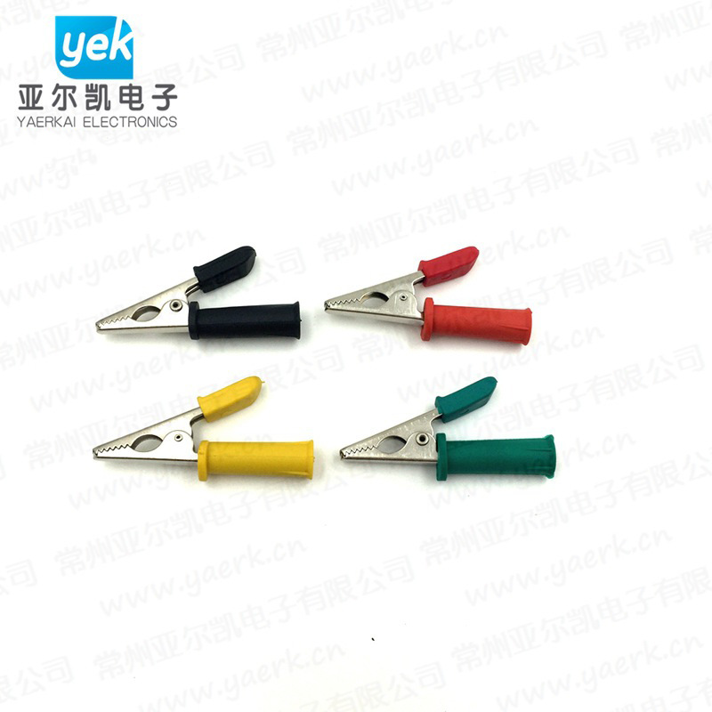 纯铜开口10mm鳄鱼夹子小号电力测试夹尾部4mm香蕉插头插孔