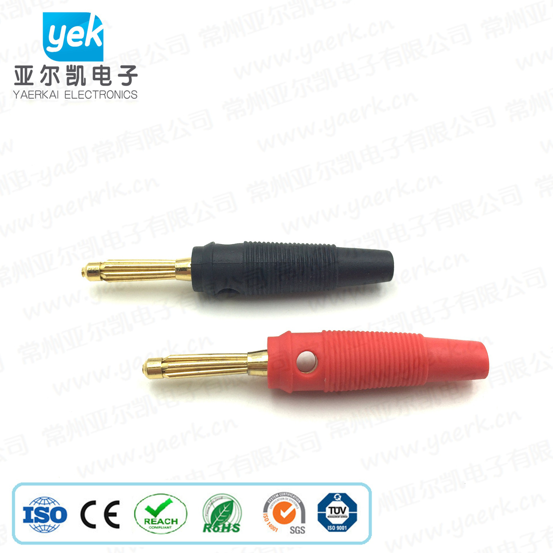 批发软PVC4mm香蕉插头 铜镀金汽车电瓶插头 电镀亮香蕉插头可定