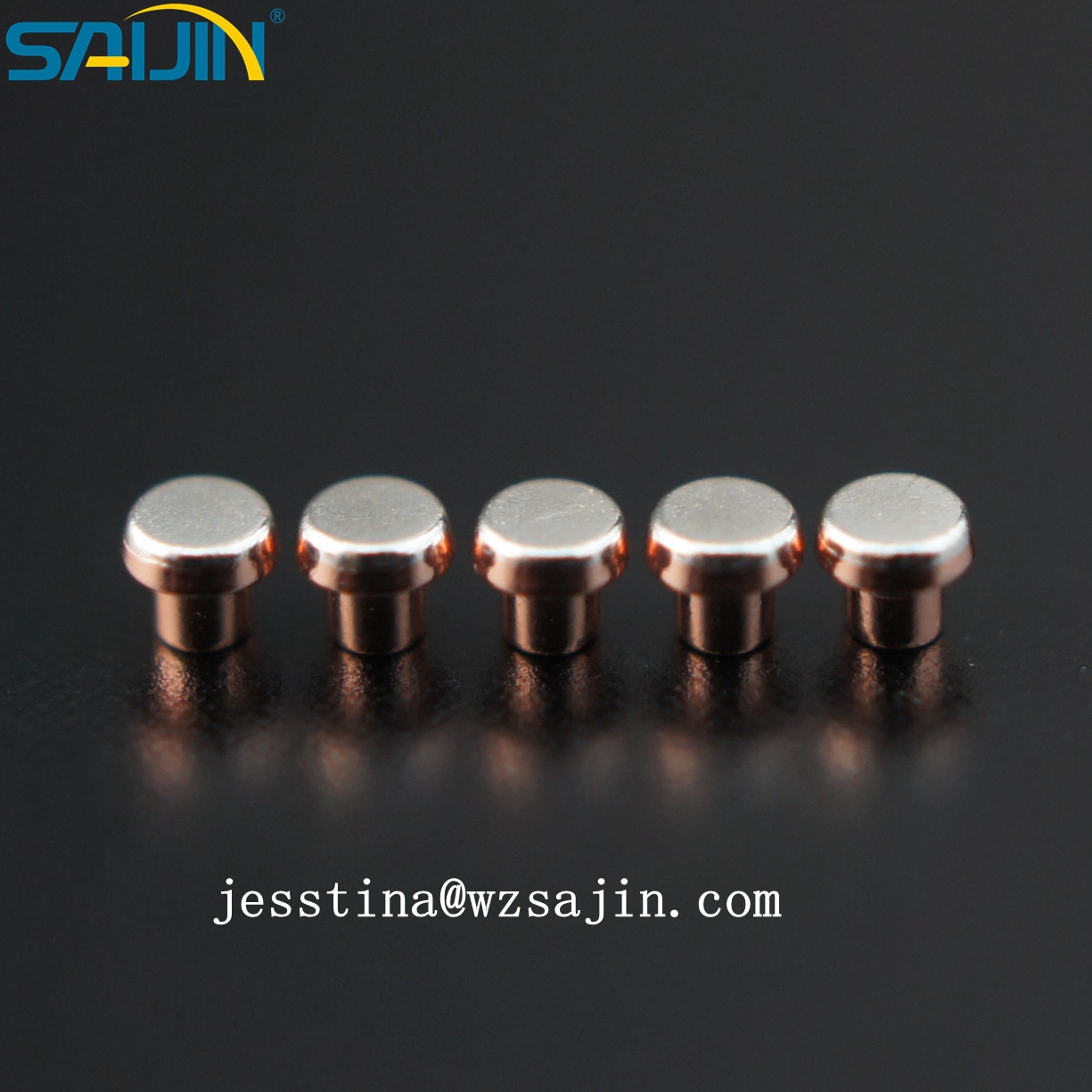 温州赛金厂家直销双复合银触点电触头子弹头型触点 金属五金接触