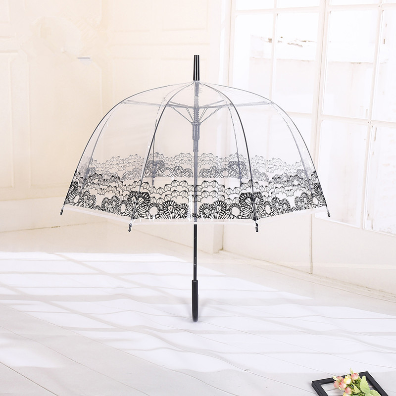 South Korea transparent umbrella dance performance long handle umbrella straight handle fashion creative advertising umbrella in stock supply