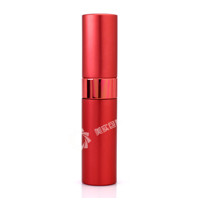 En stock botella de perfume de tubo de aluminio al por mayor 15ml spray sub-botella vacía forro de vidrio boquilla extraíble logo