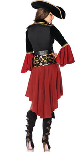 Halloween costume masquerade red pirate cos Captain Jack Sparrow adult female Pirates of the Caribbean performance clothes