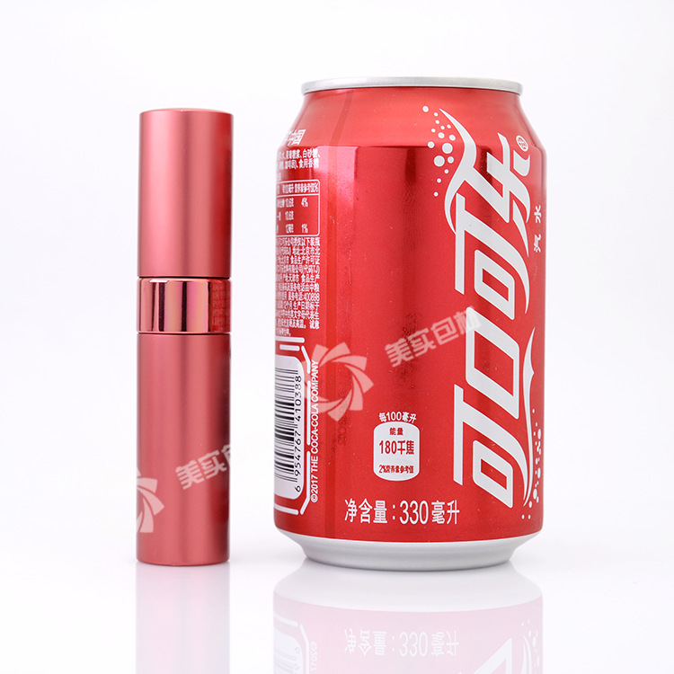 En stock botella de perfume de tubo de aluminio al por mayor 15ml spray sub-botella vacía forro de vidrio boquilla extraíble logo