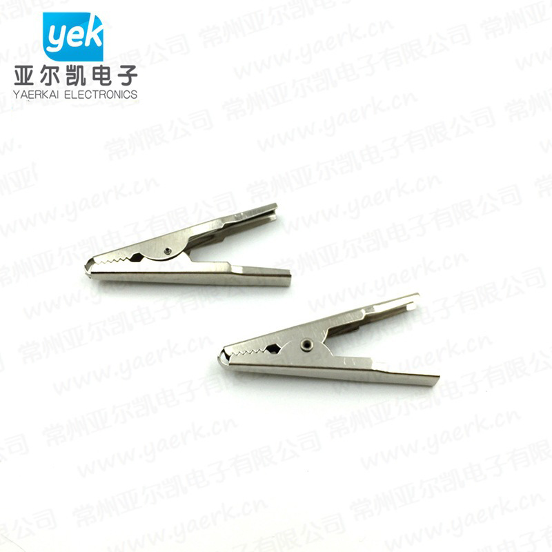 供应全铁镀镍通电鳄鱼夹 汽车电瓶充电夹 可焊接电源连接测试夹