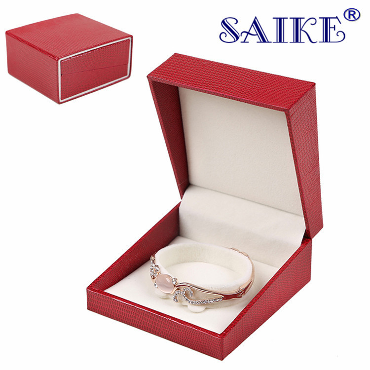 现货批发首饰盒红色蜥蜴纹充皮纸手串盒手链盒女士手表盒包装盒