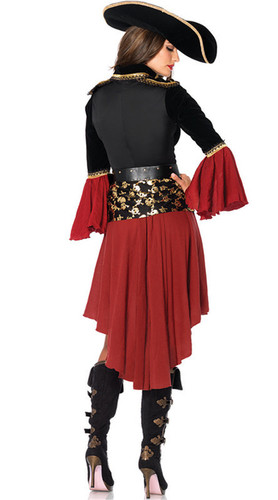Halloween costume masquerade red pirate cos Captain Jack Sparrow adult female Pirates of the Caribbean performance clothes