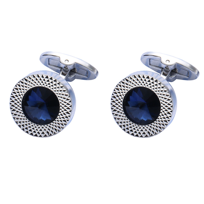 Hot-Selling Cufflinks, Exquisite Blue Crystal Cuff Buttons, French Shirt Dress Cuff Pins, Cufflinks 389
