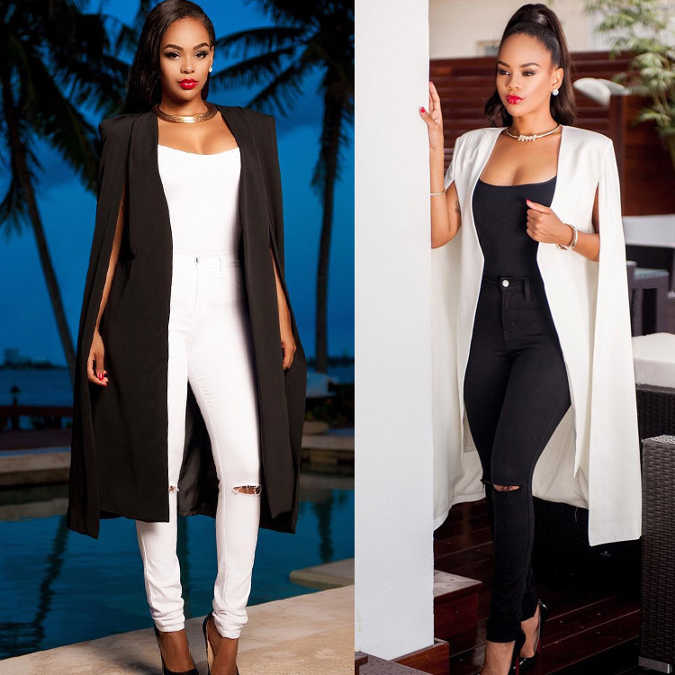 Aliexpress 2026 Spring New European and American Style Versatile Elegant Women's Long Cape-Style Trench Coat Blazer Aliexpress 2026 Spring New European and American Style Versatile Elegant Women's Long Cape-Style Trench Coat Blazer