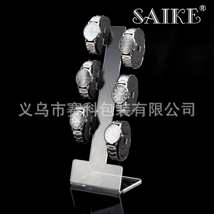 现货批发6位透明亚克力手表展示架手表展示牌