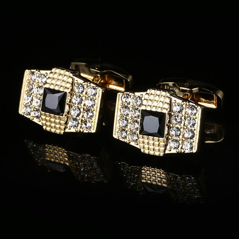 Gold French shirt Cufflinks European and American men's crystal Cufflinks Cufflinks Cufflinks Cufflinks wholesale