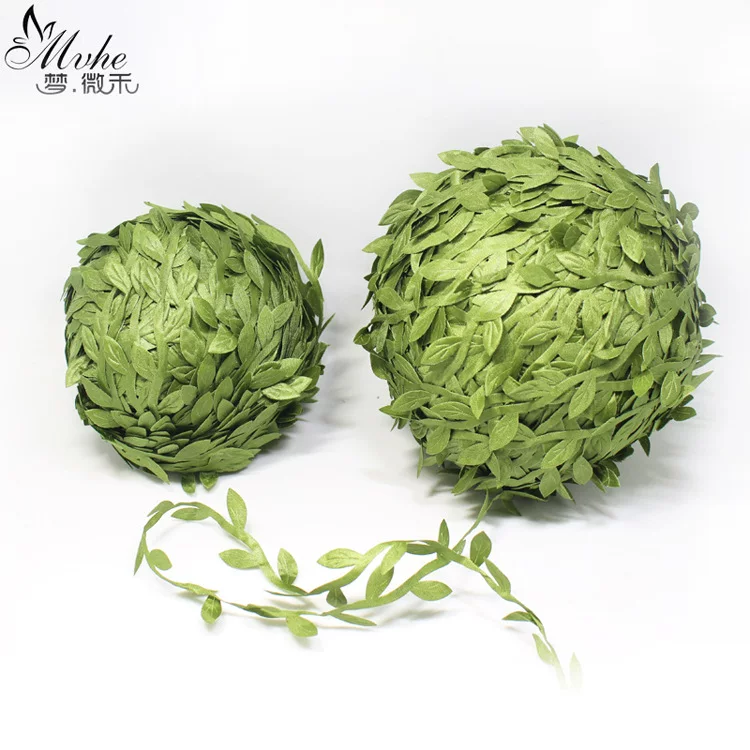 Simulation Vine Leaf Garland (Fabric), 200 m Roll, Green DIY Floral Decoration