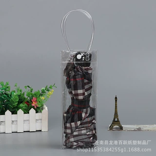 厂家定制 按扣化妆品包装袋子 PVC塑料透明礼品购物袋 批发