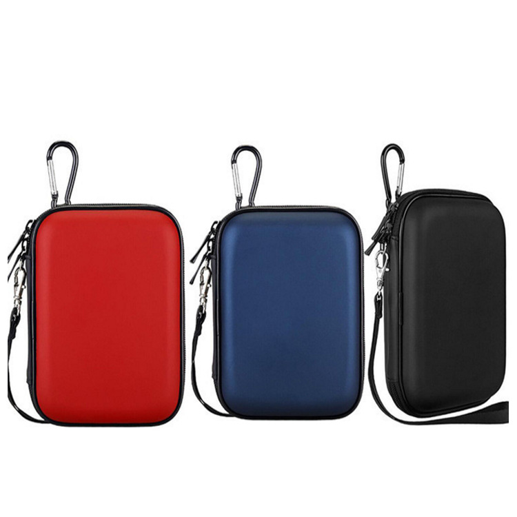 硬盘盒防震包防摔eva硬盘收纳包 抗压移动电源盒方形拉链盒音响盒