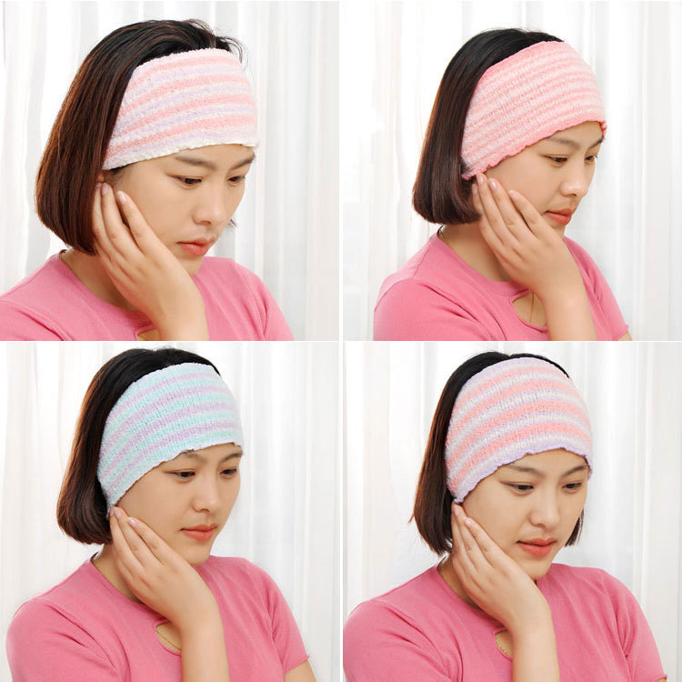 Elastic hair band Korean style bow hair band pregnant women hair band half velvet face wash makeup mask headscarf