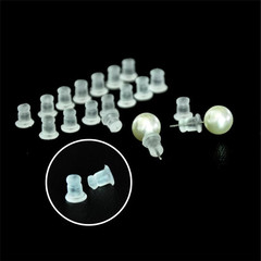 美國透明橡膠硅膠耳迫環保塑料耳塞耳堵diy配件耳釘皮堵頭耳環