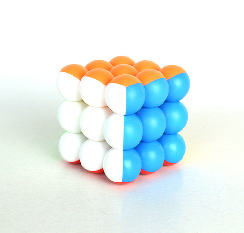 Yongjun round bead three-level Rubik's cube YJ8347 round bead three-level fluorescent color ball fitness ball decompression Rubik's cube