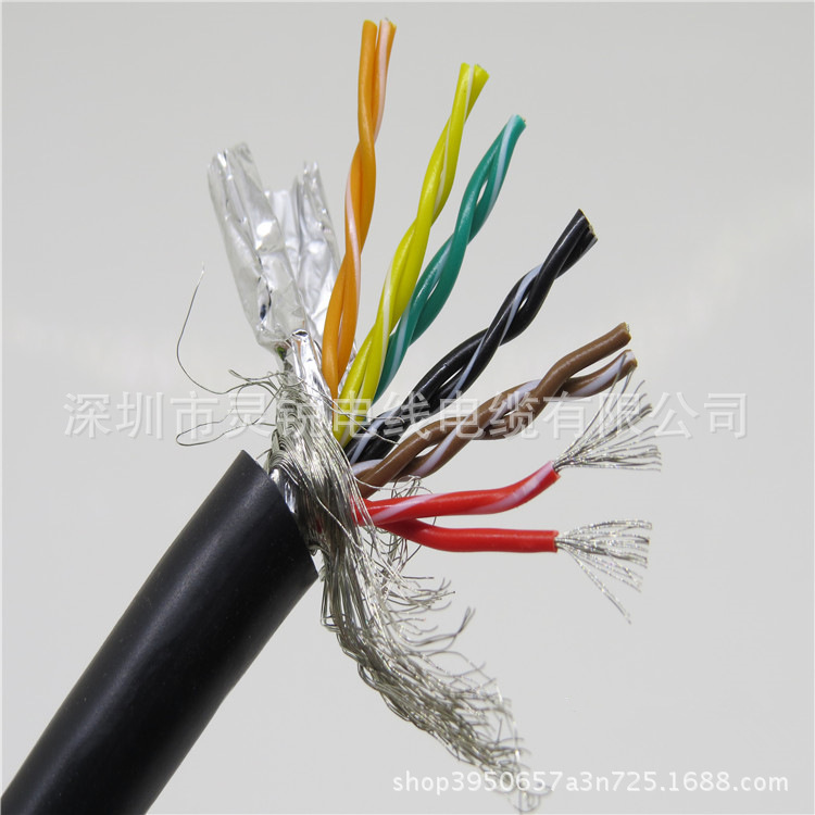 TRVVSP6*2*0.2mm2 high-flexibility shielded cable, drag-chain twisted-pair shielded cable, 12 cores, 24AWG, 0.2m