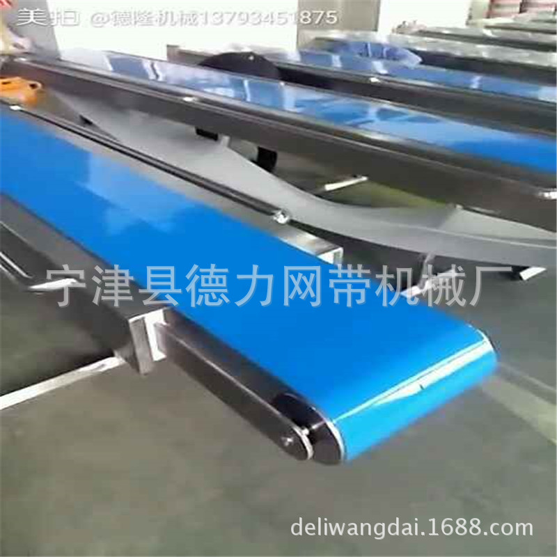 蓝色皮带输送机食品输送机水平皮带传送带轻型输送机