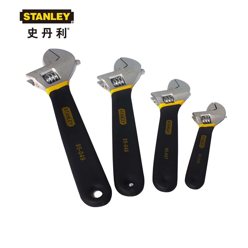 STANLEY/史丹利双色柄铬钒钢活动扳手6寸8寸12寸活络扳手活扳手