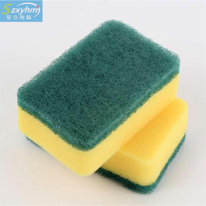 流线型白色波浪棉贴合百洁布成型清洁厨房专用海绵大量出售